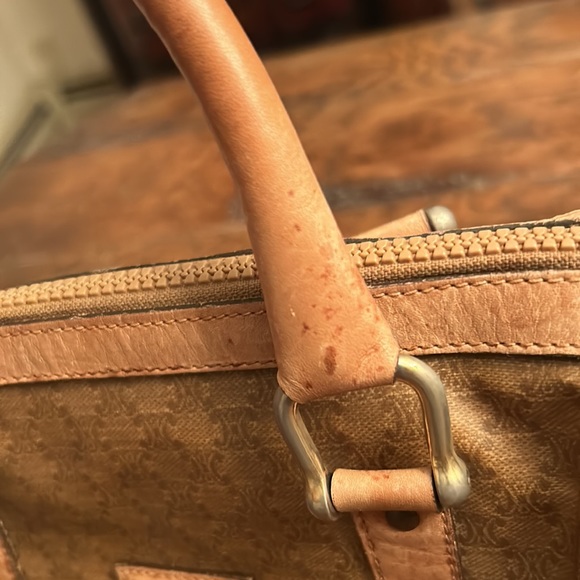 Vintage Celine Macadam Mini Satchel Bag PVC & Leather – Made in Italy - Picture 7 of 14